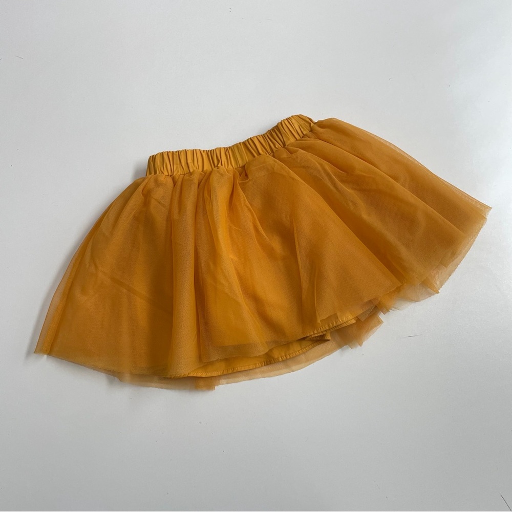 Hanna Andersson Skirt Tulle Ballerina Dress Up Lined Pull On Mustard Yellow 3T